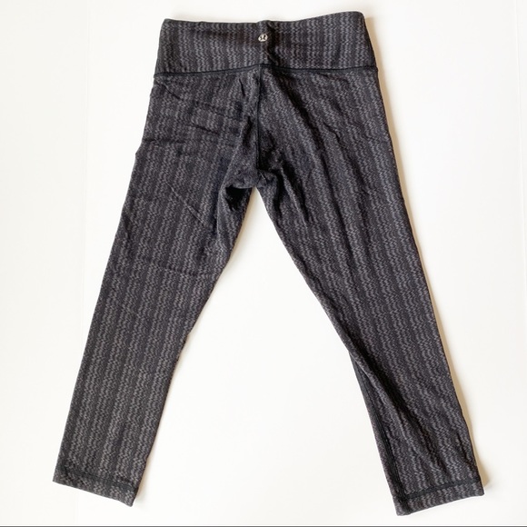 Lululemon Wunder Under Crop Ziggy Wee Black/Grey - Picture 4 of 7